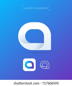 Vector Message Bubble Logo. Material Design Style