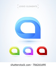 Vector message bubble logo template. Material design style