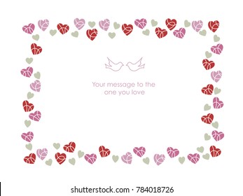 A vector message frame for Valentine’s Day, birthdays, Mother’s Day, etc.