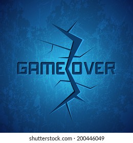 Vector Message: Game Over on Cracked Background