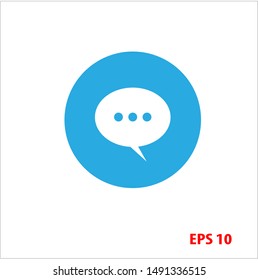 Vector message icon with a blue circle