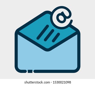 Vector message icon with email symbol