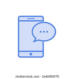Vector message icon. Filled outline phone icons in trendy style isolated on white background