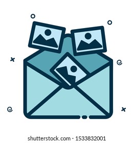 Vector message icon with image icon