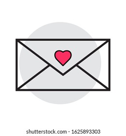 Vector message love icon isolated on white background