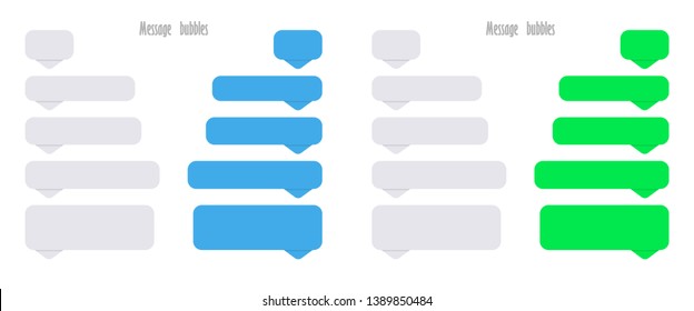 Vector Messages Bubbles. Speech Bubbles Icons. Flat Messages Bubbles. Set of Speech Icons. Eps10