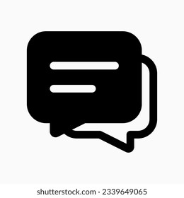 Mensajes vectores, conversación, icono de chat de grupo. Fondo blanco y negro. Perfecto para aplicaciones e interfaces web, infografías, presentaciones, marketing, etc.