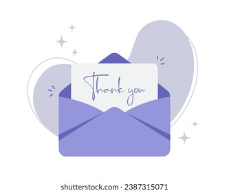 vector messege latter text thank you