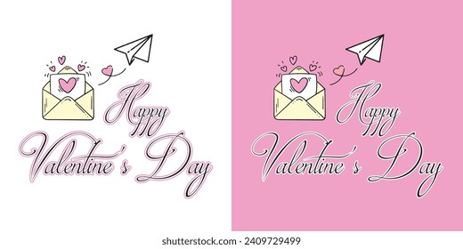 vector messenger love valentine's day cute