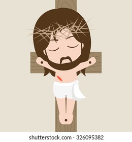 Vector messiah on the cross, flat design
