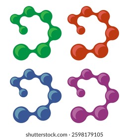 Vector Meta ball Connect Dot Set. Molecule chain. Circle Shapes. Abstract Geometric Dots. Morphing Blob for Pattern, Sticker, Badge, Poster, Web Design.