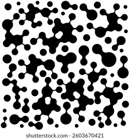 Vector Meta ball Connect Dot Set. Molecule chain. Circle Shapes. Abstract Geometric Dots. Morphing Blob for Pattern, Sticker, Badge, Poster, Web Design.