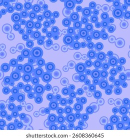 Vector Meta ball Connect Dot Set. Blue Seamless Molecule chain. Circle Shapes. Abstract Geometric Dots. Morphing Blob for Pattern, Sticker, Badge, Poster, Web Design.