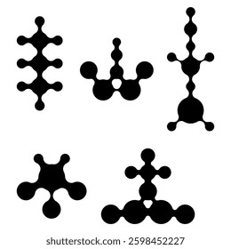 Vector Metaball Connect Dot Set. Molecule chain. Circle Shapes. Abstract Geometric Dots. Morphing Blob for Pattern, Sticker, Badge, Poster, Web Design.