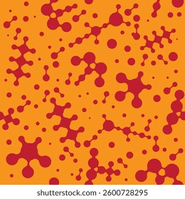 Vector Metaball Connect Dot Set. Molecule seamless chain. Red Circle Shapes. Abstract Geometric Dots. Morphing Blob for Pattern, Sticker, Badge, Poster, Web Design.