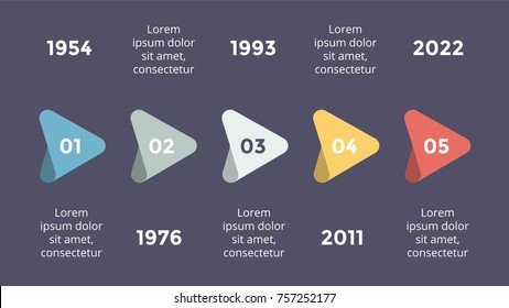 Vector metaball triangles timeline infographic, diagram chart, graph presentation. Business progress concept with options, parts, steps, processes. Dark slide 16x9.