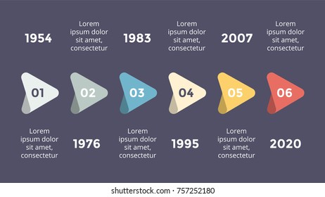 Vector metaball triangles timeline infographic, diagram chart, graph presentation. Business progress concept with options, parts, steps, processes. Dark slide 16x9.