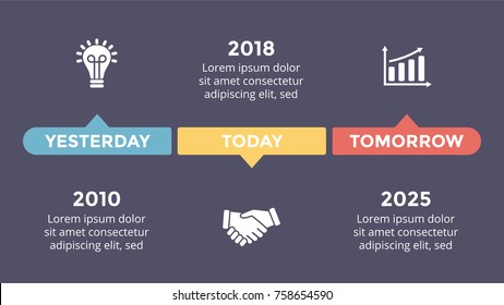 Vector metaball triangles timeline infographic, diagram chart, graph presentation. Business progress concept with 3 options, parts, steps, processes. Dark slide 16x9.