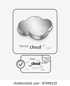 Vector metal 3d cloud icon