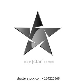 Vector Metal Abstract star on white background. Company logo template.