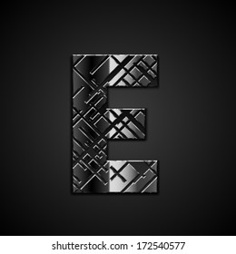 Vector metal alphabet letter E