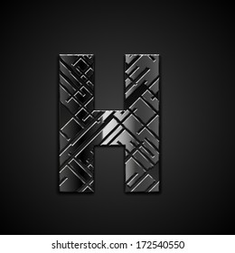 Vector metal alphabet letter H