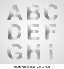 Vector Metal Alphabet Set.