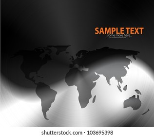 Vector metal background with black wave