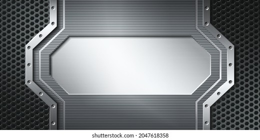 Vector metal background for industrial and technology designe.