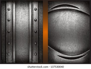 Vector metal background set