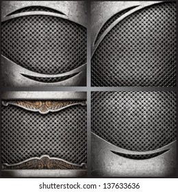 Vector metal background set