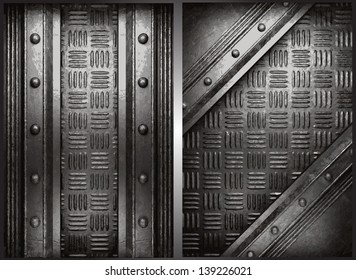 Vector metal background set
