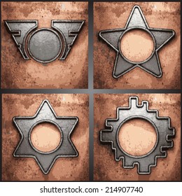 Vector metal background set