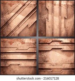 Vector metal background set