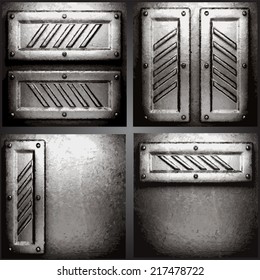 Vector metal background set