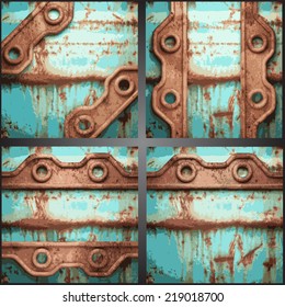 Vector metal background set