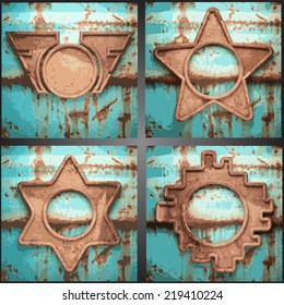 Vector metal background set