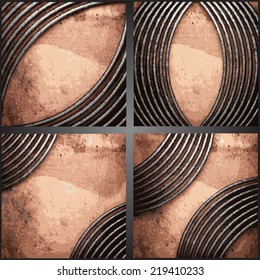 Vector metal background set