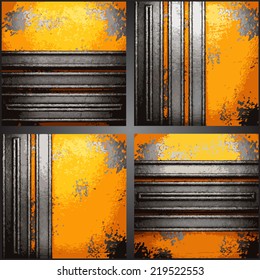 Vector metal background set