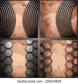 Vector metal background set