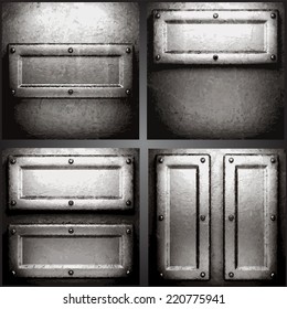 Vector metal background set