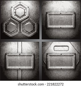 Vector metal background set