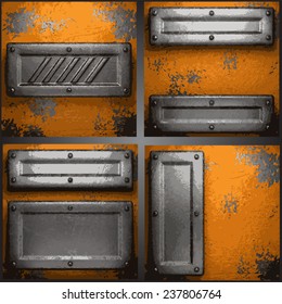 Vector metal background set