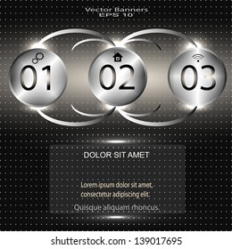 Vector metal banners. Design for your idea.Modern info-graphic template.Can be used for info-graphics, banners, graphic, paper designs, website layouts and web designs, diagrams and presentations.