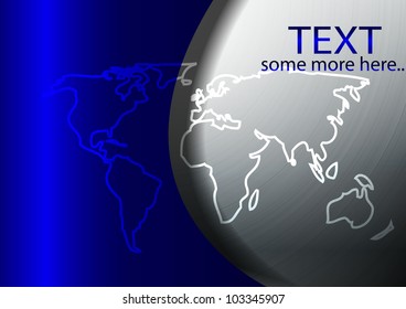 Vector metal and blue world background