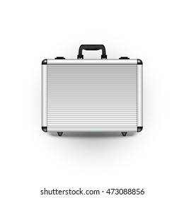 Vector metal briefcase office object design finance