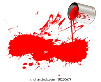 vector metal bucket with flowing paint