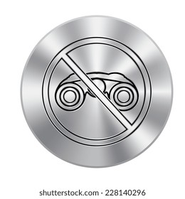 Vector metal button with Anti spyware icon symbol illustration.