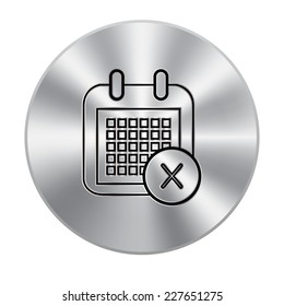 Vector metal button with Calendar Icon