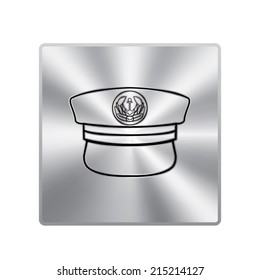 Vector metal button with captain cap
